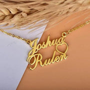 PERSONALIZED HEART NAME NECKLACE, 24K GOLD