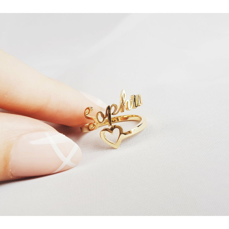 Adjustable One Name Ring